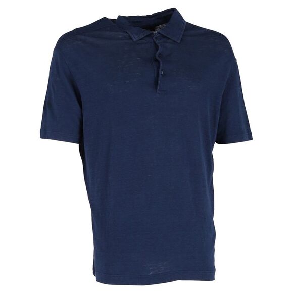 Loro Piana Polo Shirt in Navy Blue Cotton